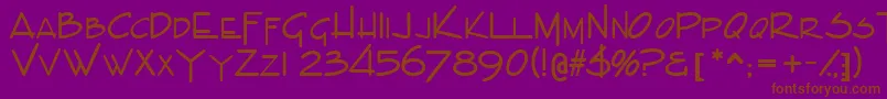 IndascapssskBold Font – Brown Fonts on Purple Background