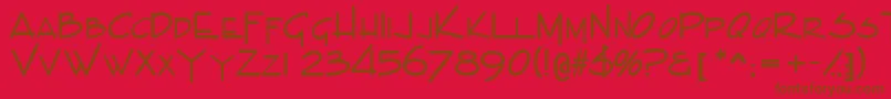 IndascapssskBold Font – Brown Fonts on Red Background