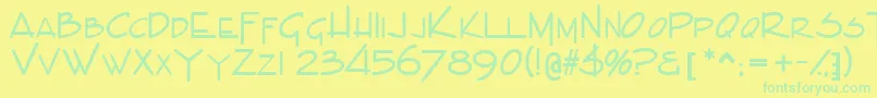 Шрифт IndascapssskBold – зелёные шрифты на жёлтом фоне
