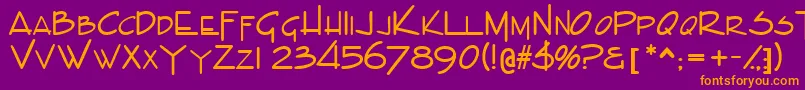 IndascapssskBold Font – Orange Fonts on Purple Background