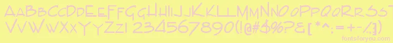 IndascapssskBold Font – Pink Fonts on Yellow Background