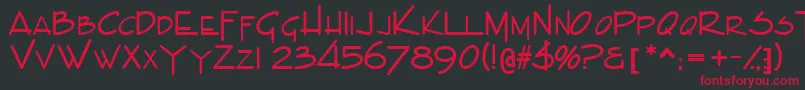 IndascapssskBold Font – Red Fonts on Black Background