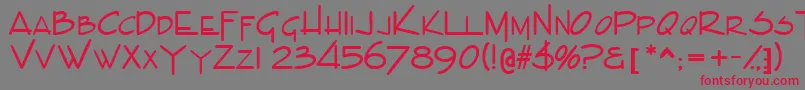 IndascapssskBold-Schriftart – Rote Schriften auf grauem Hintergrund