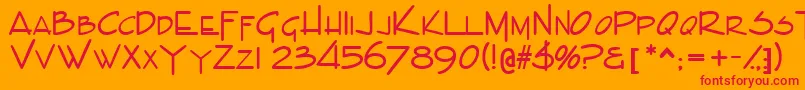 IndascapssskBold Font – Red Fonts on Orange Background