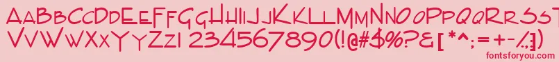 IndascapssskBold Font – Red Fonts on Pink Background