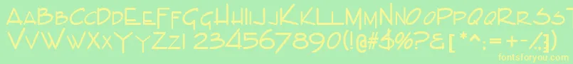 IndascapssskBold Font – Yellow Fonts on Green Background