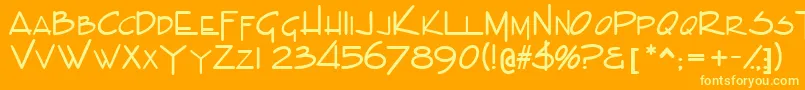 IndascapssskBold Font – Yellow Fonts on Orange Background