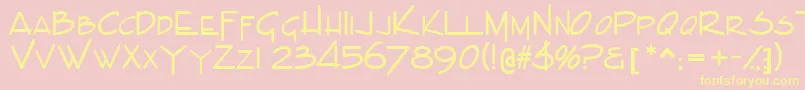 IndascapssskBold Font – Yellow Fonts on Pink Background