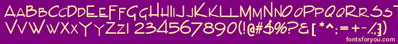 IndascapssskBold Font – Yellow Fonts on Purple Background