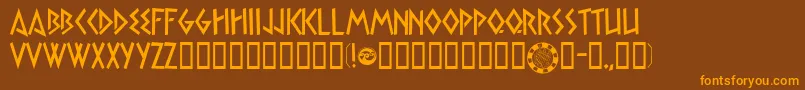 Satyp Font – Orange Fonts on Brown Background