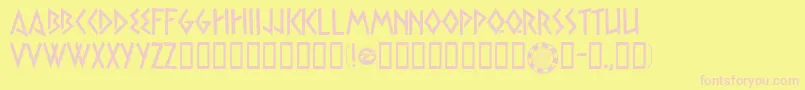 Satyp Font – Pink Fonts on Yellow Background