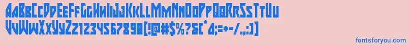 Majorforcecond Font – Blue Fonts on Pink Background