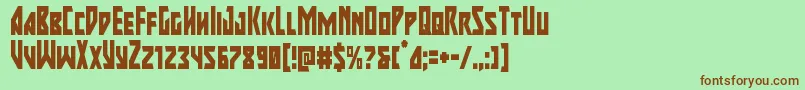 Majorforcecond Font – Brown Fonts on Green Background