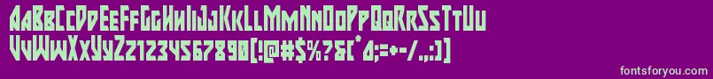 Majorforcecond Font – Green Fonts on Purple Background