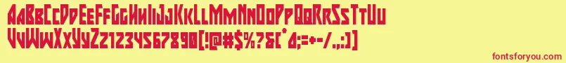 Majorforcecond Font – Red Fonts on Yellow Background