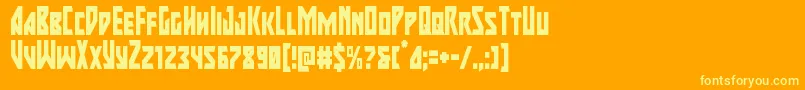 Majorforcecond Font – Yellow Fonts on Orange Background