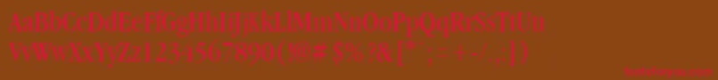 GarnetcondensedRegular Font – Red Fonts on Brown Background