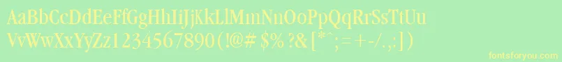 GarnetcondensedRegular Font – Yellow Fonts on Green Background