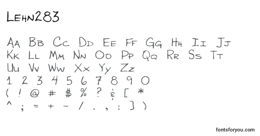 Czcionka Lehn283 – alfabet, cyfry, specjalne znaki
