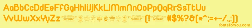 DuepuntozeroExtraboldtrial Font – Orange Fonts on Yellow Background