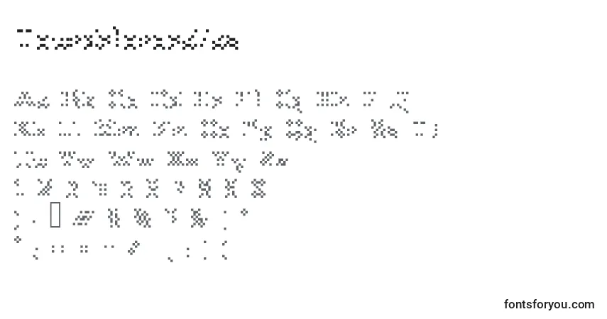 A fonte Tourdeforcealias – alfabeto, números, caracteres especiais