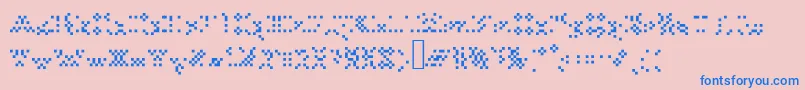 フォントTourdeforcealias – ピンクの背景に青い文字