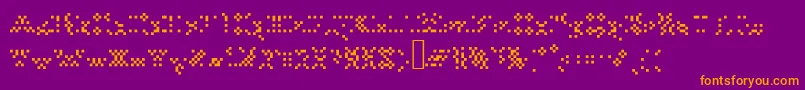 Шрифт Tourdeforcealias – оранжевые шрифты на фиолетовом фоне