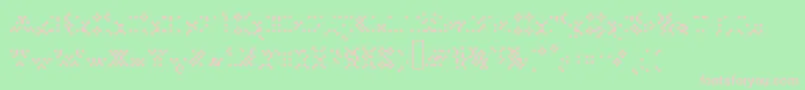 Tourdeforcealias-fontti – vaaleanpunaiset fontit vihreällä taustalla