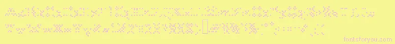 Tourdeforcealias-fontti – vaaleanpunaiset fontit keltaisella taustalla