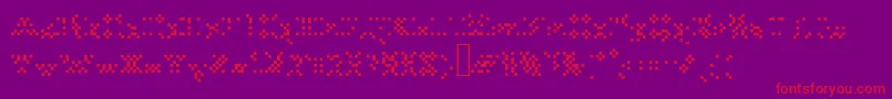 Tourdeforcealias-Schriftart – Rote Schriften auf violettem Hintergrund