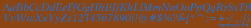 Dutch809ItalicBt Font – Blue Fonts on Brown Background