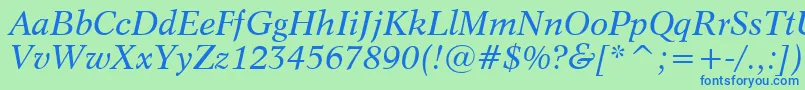 Dutch809ItalicBt Font – Blue Fonts on Green Background