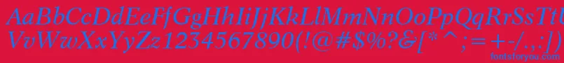 Dutch809ItalicBt Font – Blue Fonts on Red Background