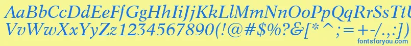Dutch809ItalicBt Font – Blue Fonts on Yellow Background