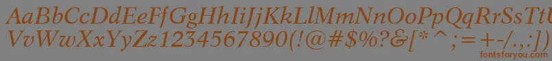 Dutch809ItalicBt Font – Brown Fonts on Gray Background