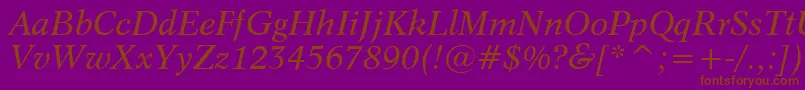 Dutch809ItalicBt Font – Brown Fonts on Purple Background