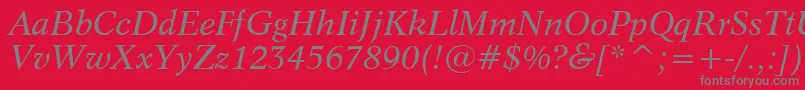 Dutch809ItalicBt Font – Gray Fonts on Red Background