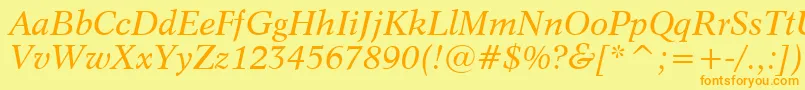 Dutch809ItalicBt Font – Orange Fonts on Yellow Background