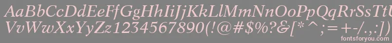 Dutch809ItalicBt Font – Pink Fonts on Gray Background