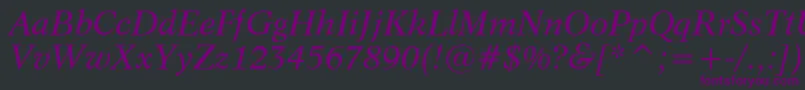 Dutch809ItalicBt Font – Purple Fonts on Black Background