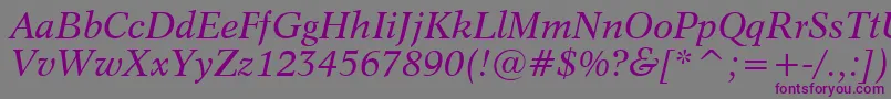 Dutch809ItalicBt Font – Purple Fonts on Gray Background