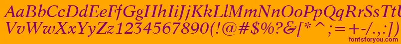 Dutch809ItalicBt Font – Purple Fonts on Orange Background