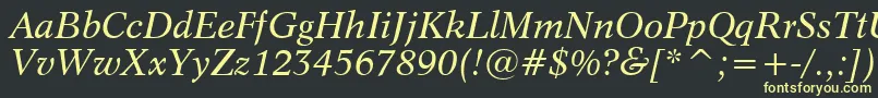 Dutch809ItalicBt Font – Yellow Fonts on Black Background