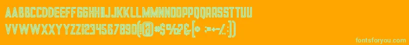フォントTronboldinline – オレンジの背景に緑のフォント