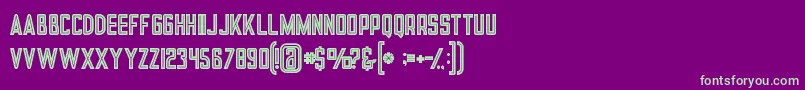 Tronboldinline Font – Green Fonts on Purple Background