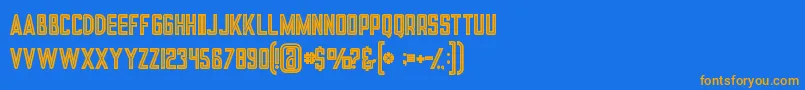 Tronboldinline Font – Orange Fonts on Blue Background
