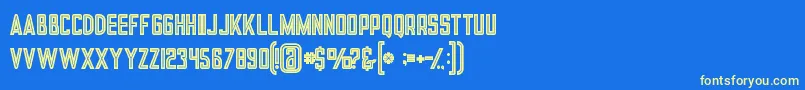 Fonte Tronboldinline – fontes amarelas em um fundo azul