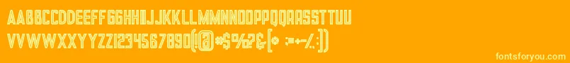 More about Tronboldinline Font Tronboldinline Font – Yellow Fonts on Orange Background
