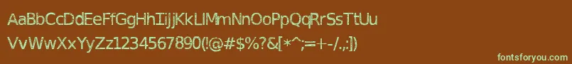 Шрифт DeusEtchedMachina – зелёные шрифты на коричневом фоне
