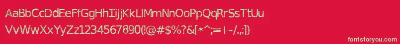 DeusEtchedMachina Font – Green Fonts on Red Background
